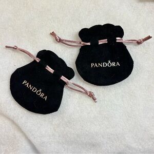 Pandora Jewelry Black Velvet Drawstring Dustbags Set of 2